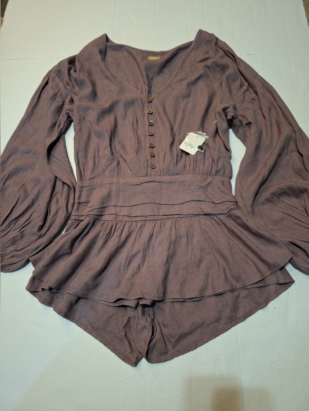 Free People Free-est Carson Drop-Waist Romper Small Purple